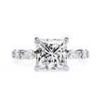 Sparkling Central Stone Diamond Ring with Side Accents