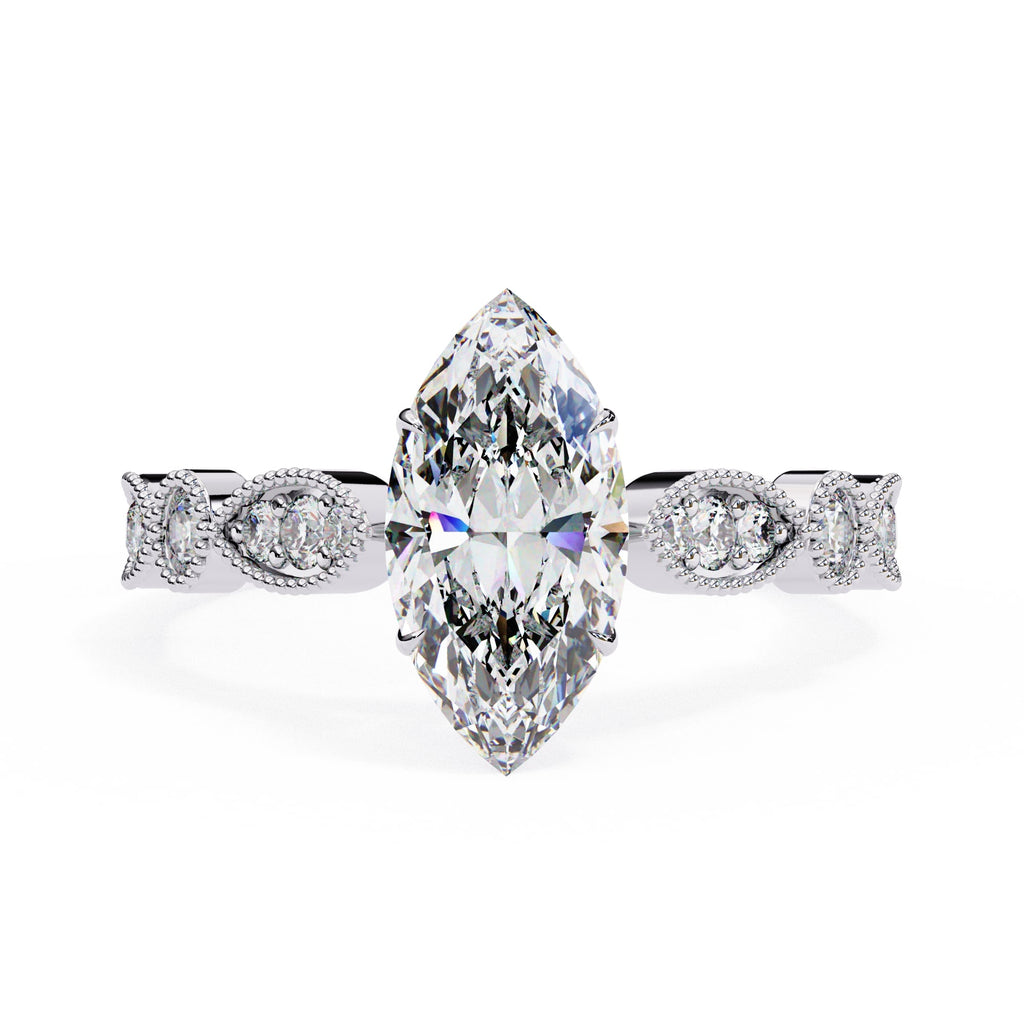 Elegant Central Stone Diamond Ring with Side Accents