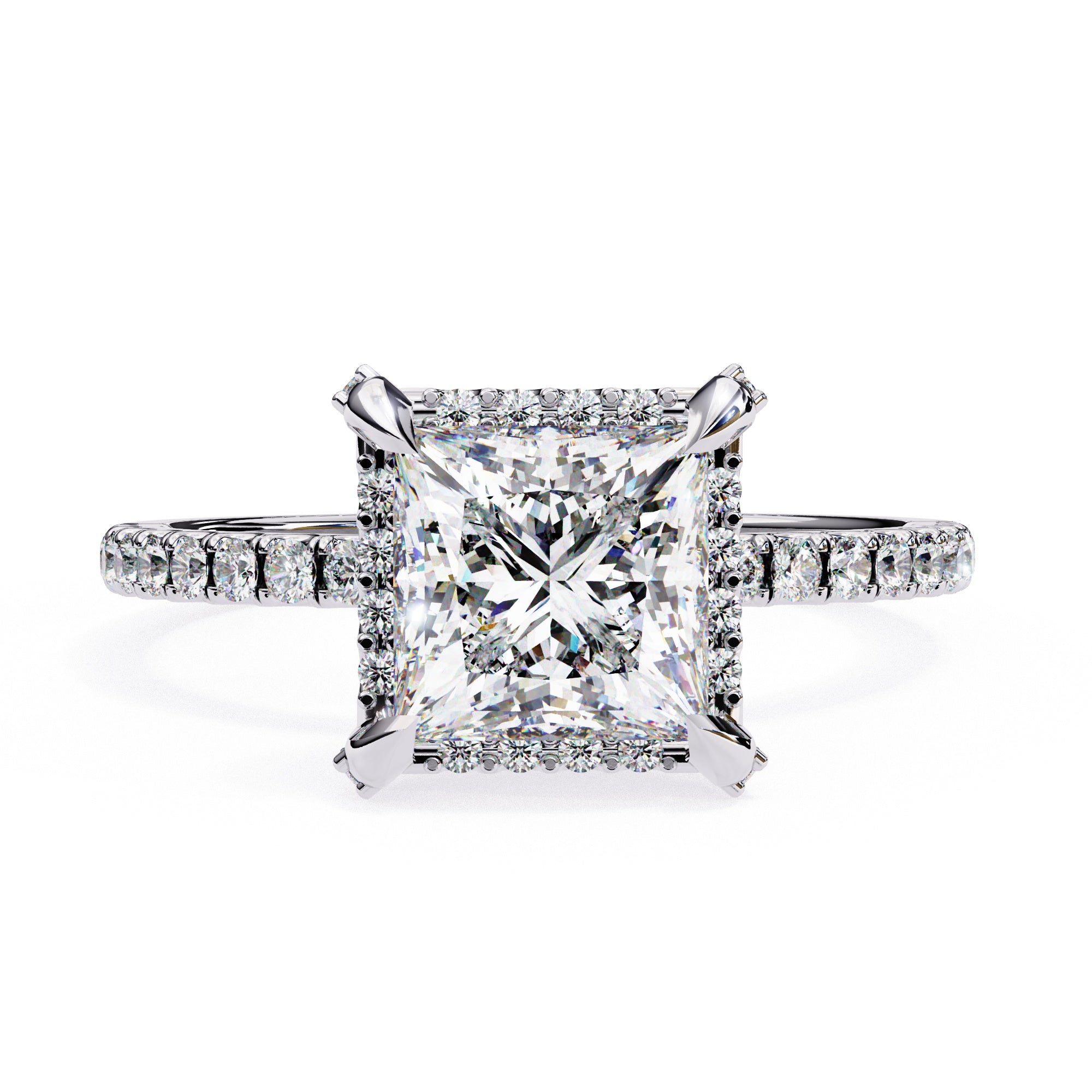 Elegant Central Stone Diamond Ring with Radiant Side Accents