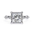 Radiant Central Stone Diamond Ring with Shimmering Side Accents