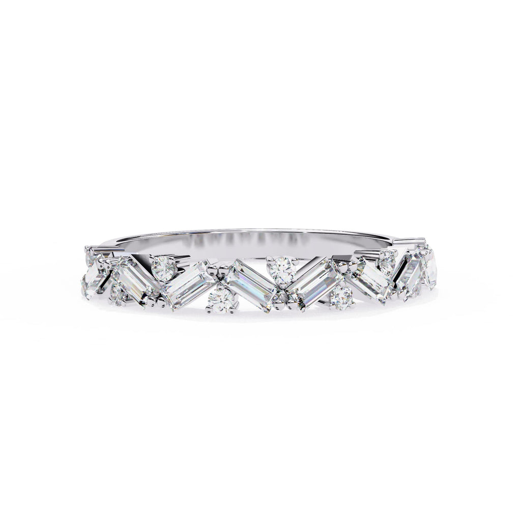 Radiant Diamond Side Stone Eternity Ring