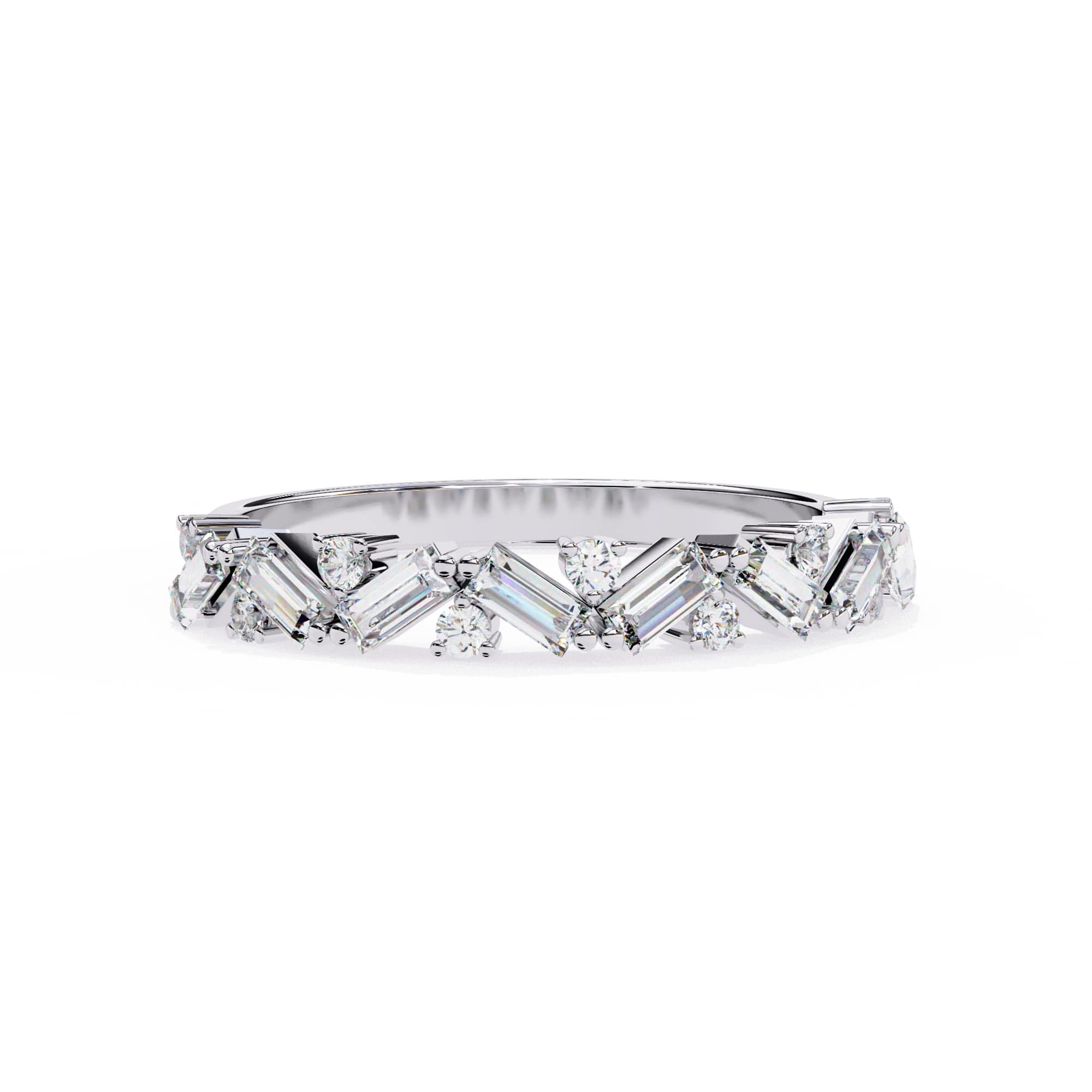 Radiant Diamond Side Stone Eternity Ring