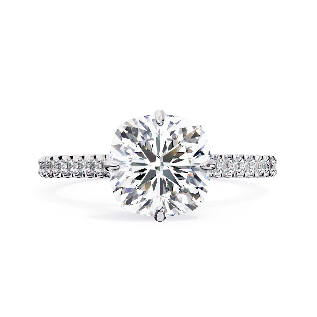 Elegant Central Stone Diamond Ring with Side Stone Accents