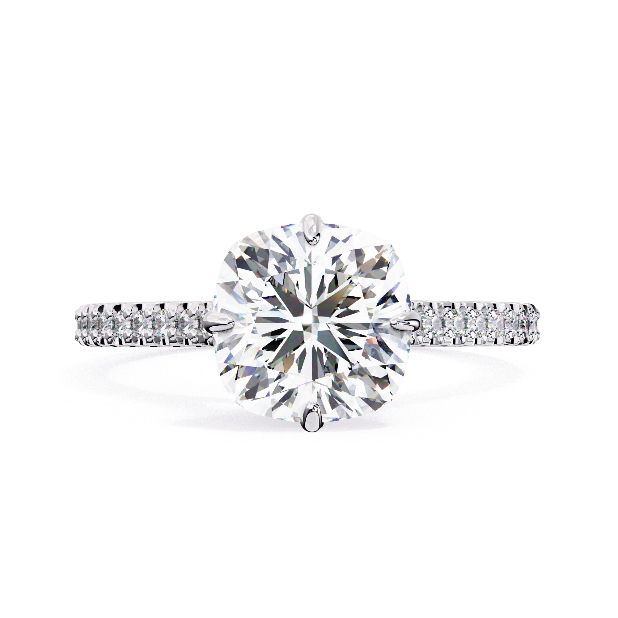 Elegant Central Stone Diamond Ring with Side Stone Accents