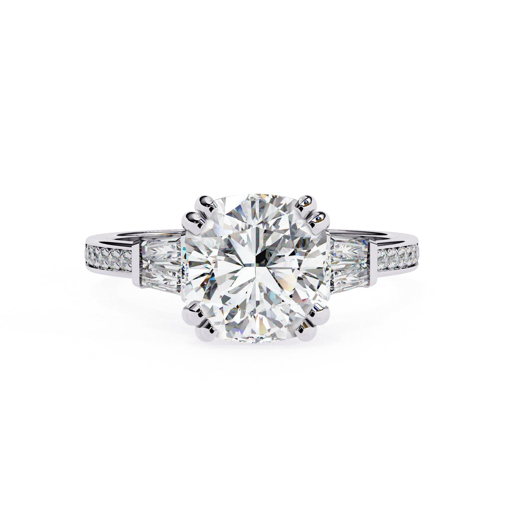 Elegant Central Stone Diamond Ring with Side Accents