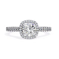 Radiant Central Stone Diamond Ring with Shimmering Side Accents
