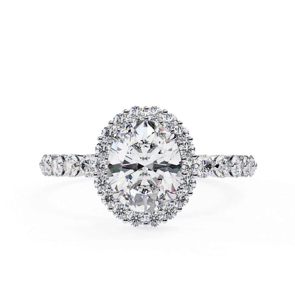 Elegant Central Stone Diamond Ring with Brilliant Side Accents
