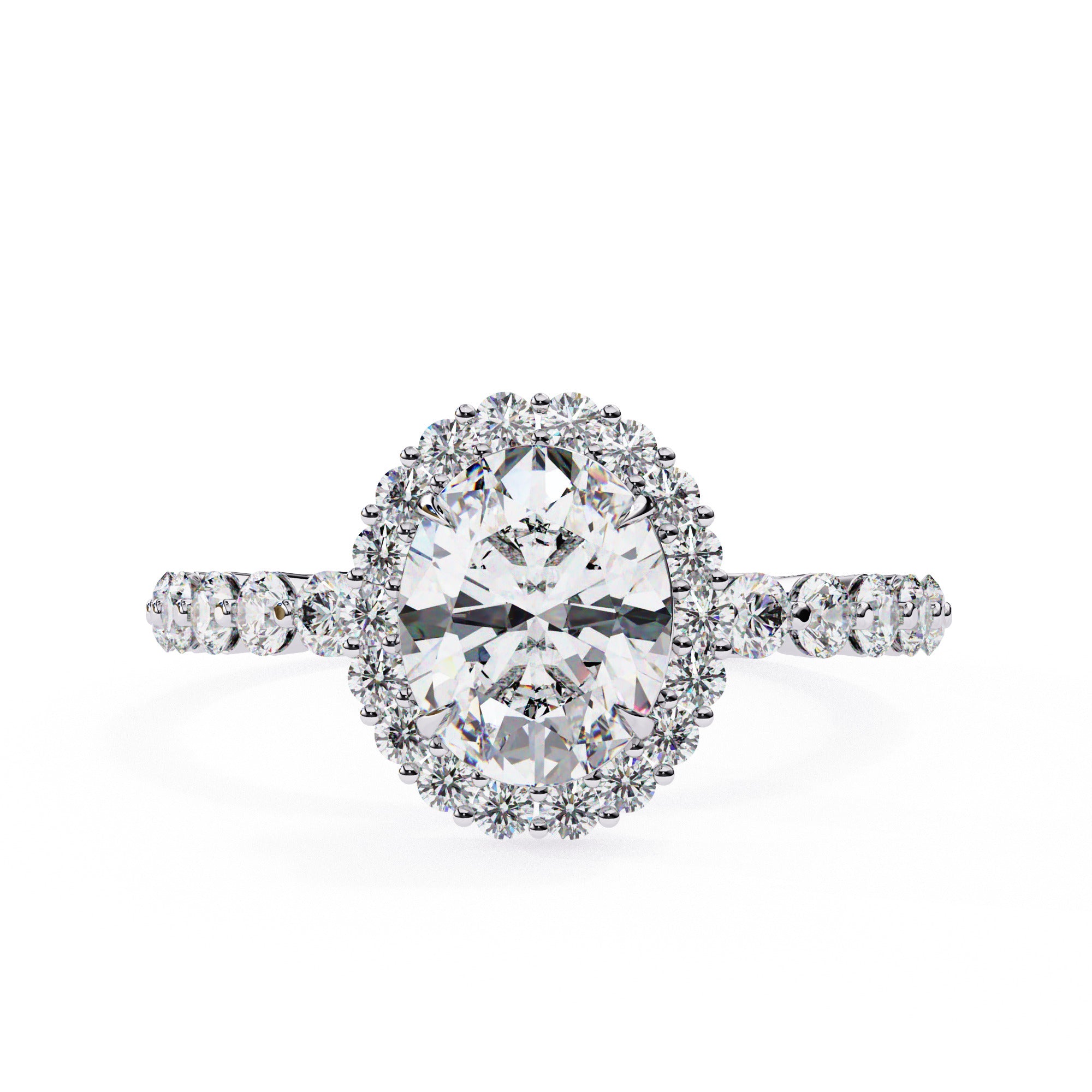Elegant Central Stone Diamond Ring with Brilliant Side Accents