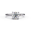 Radiant Central Stone Diamond Ring with Shimmering Side Accents