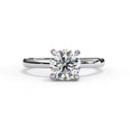 Radiant Central Stone Diamond Ring with Shimmering Side Accents