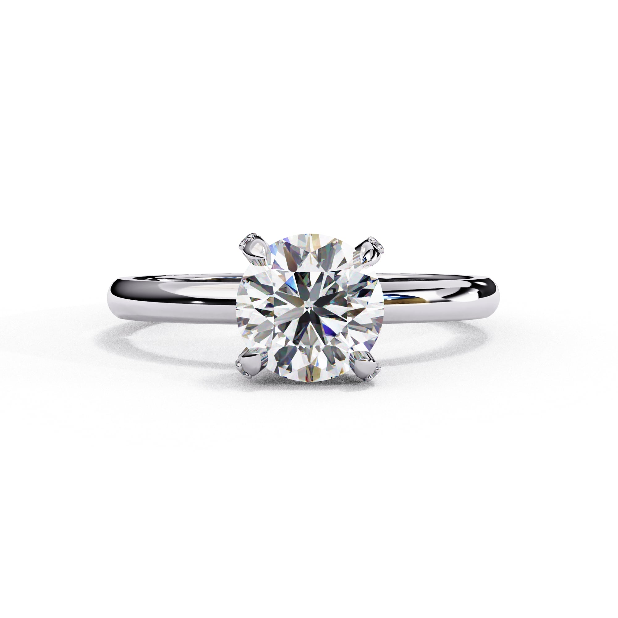Radiant Central Stone Diamond Ring with Shimmering Side Accents