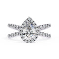 Radiant Central Stone Diamond Ring with Shimmering Side Accents