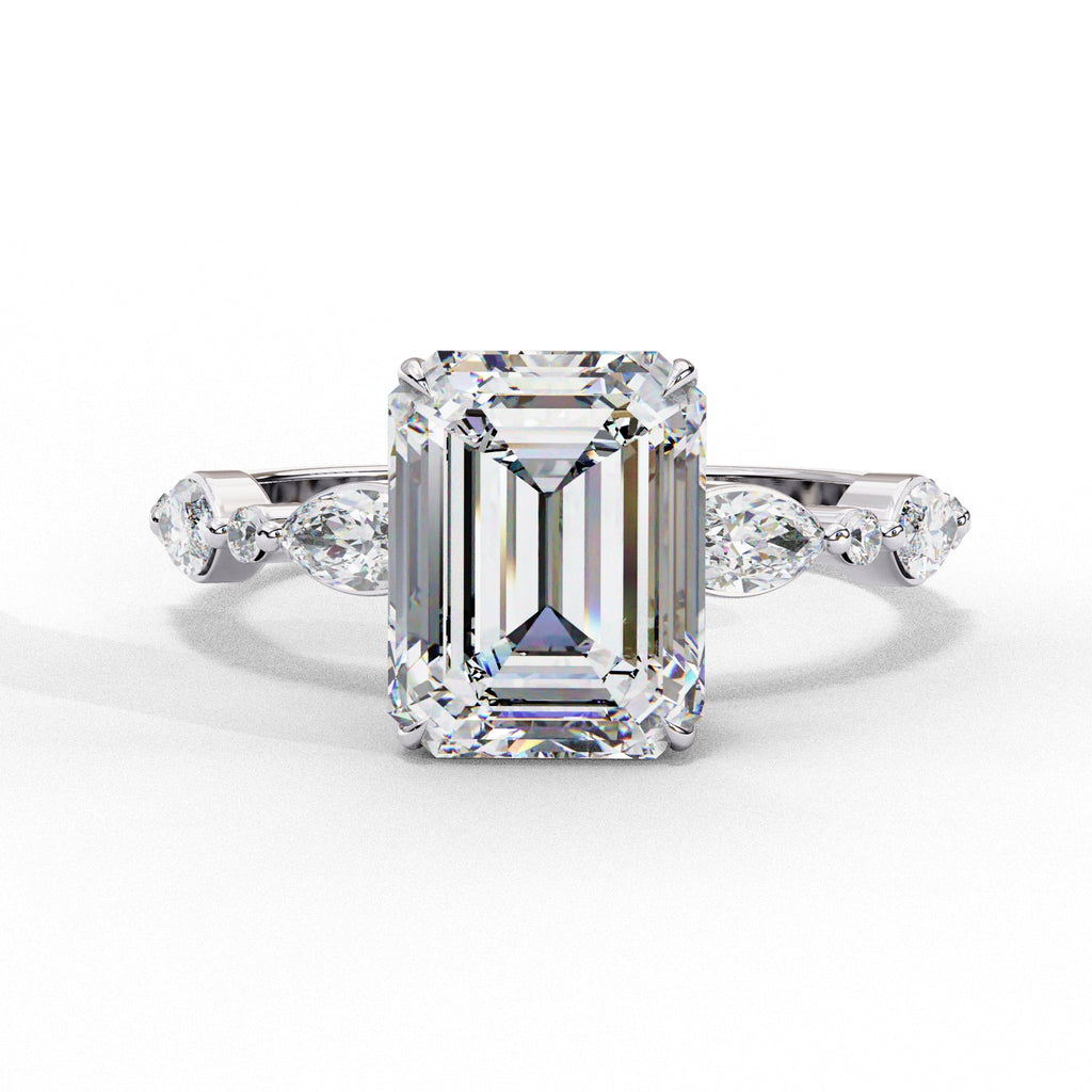 Elegant Central Stone Diamond Ring with Brilliant Side Accents