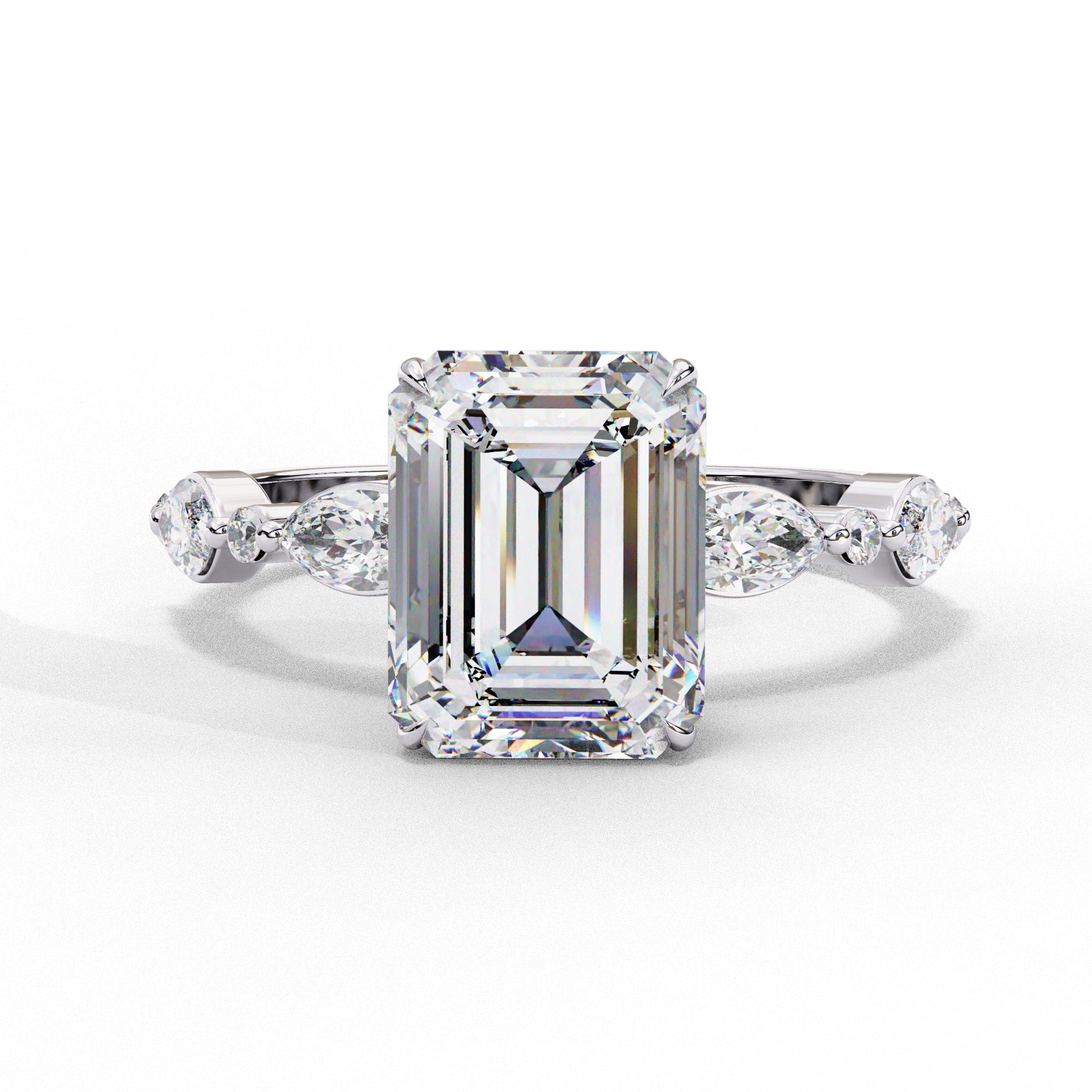 Elegant Central Stone Diamond Ring with Brilliant Side Accents