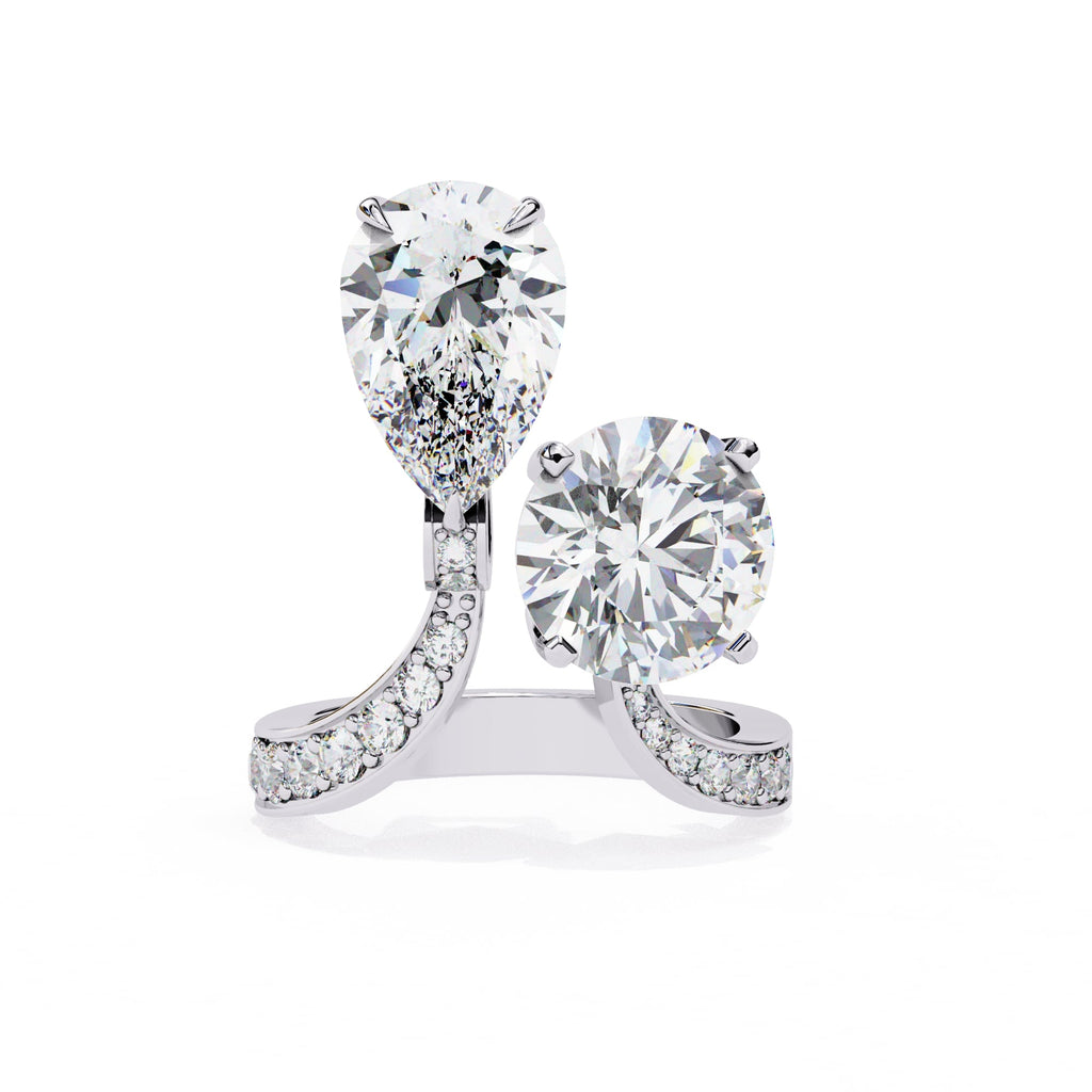 Radiant Central Brilliance Diamond Ring with Elegant Side Stones
