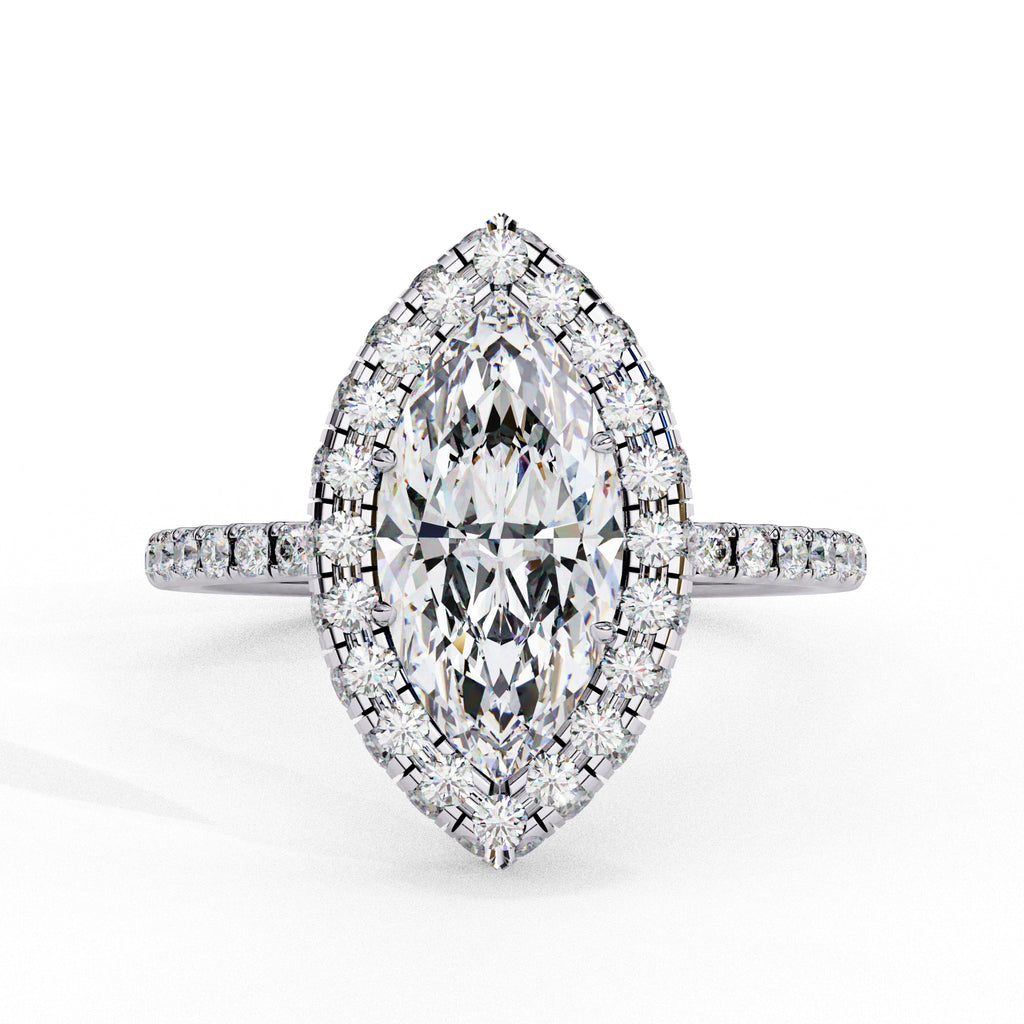 Radiant Diamond Cluster Central Stone Ring