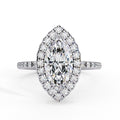 Radiant Diamond Cluster Central Stone Ring