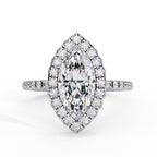 Radiant Diamond Cluster Central Stone Ring