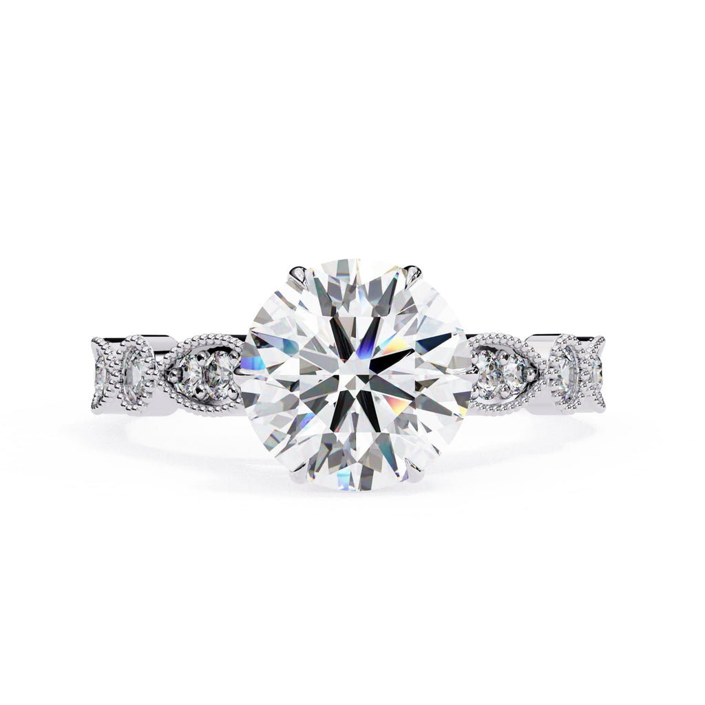 Elegant Central Stone Diamond Ring with Radiant Side Accents