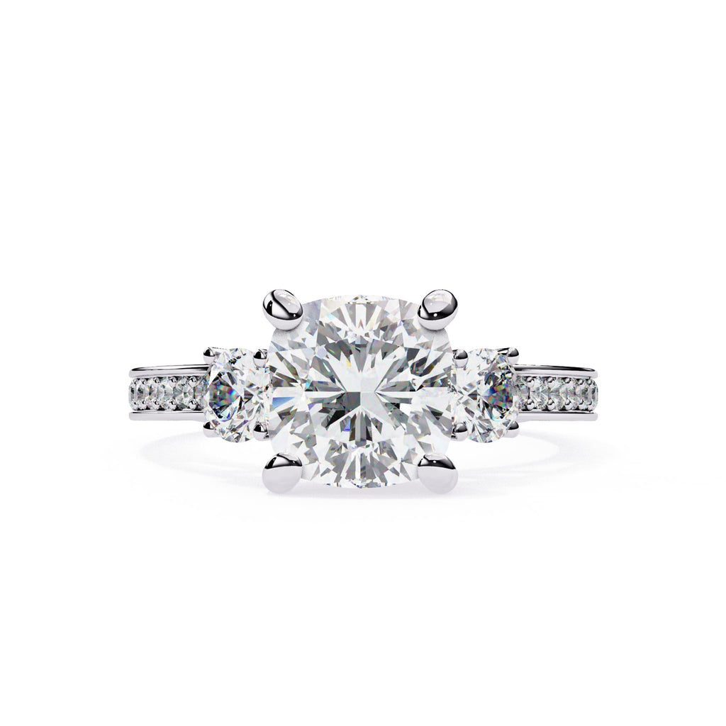 Elegant Diamond Side Stone Brilliance Ring