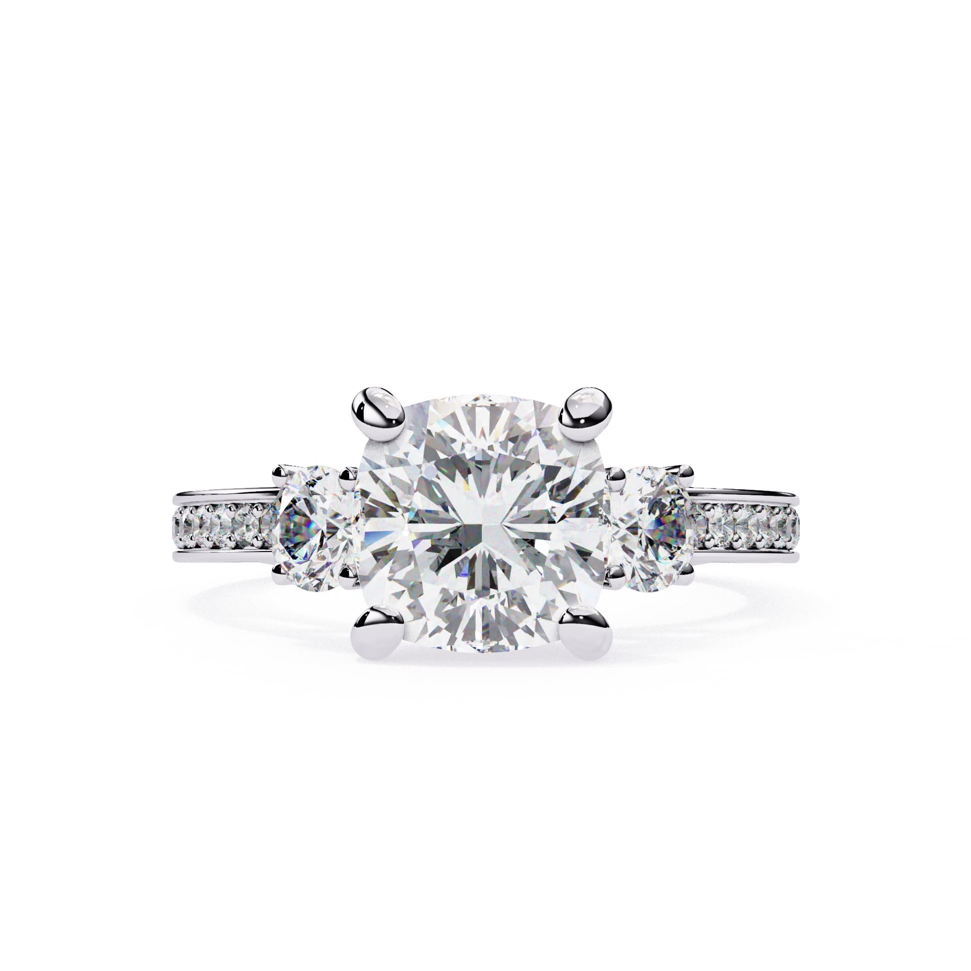 Elegant Diamond Side Stone Brilliance Ring
