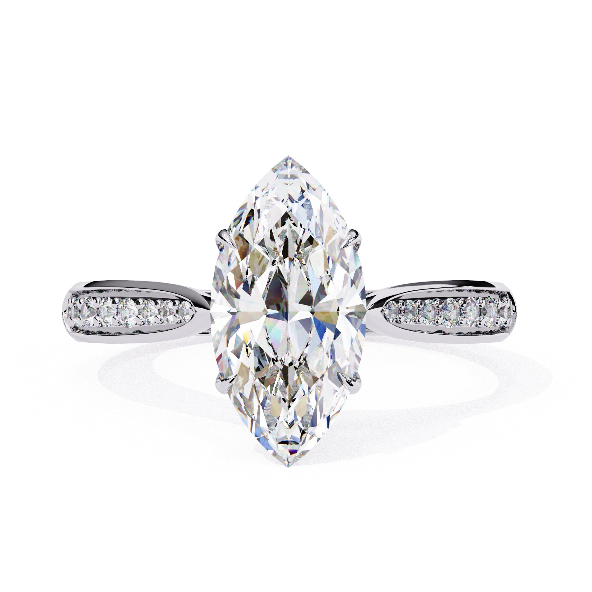 Elegant Central Stone Brilliance Ring with Shimmering Side Accents