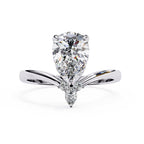 Radiant Central Stone Diamond Ring with Shimmering Side Accents