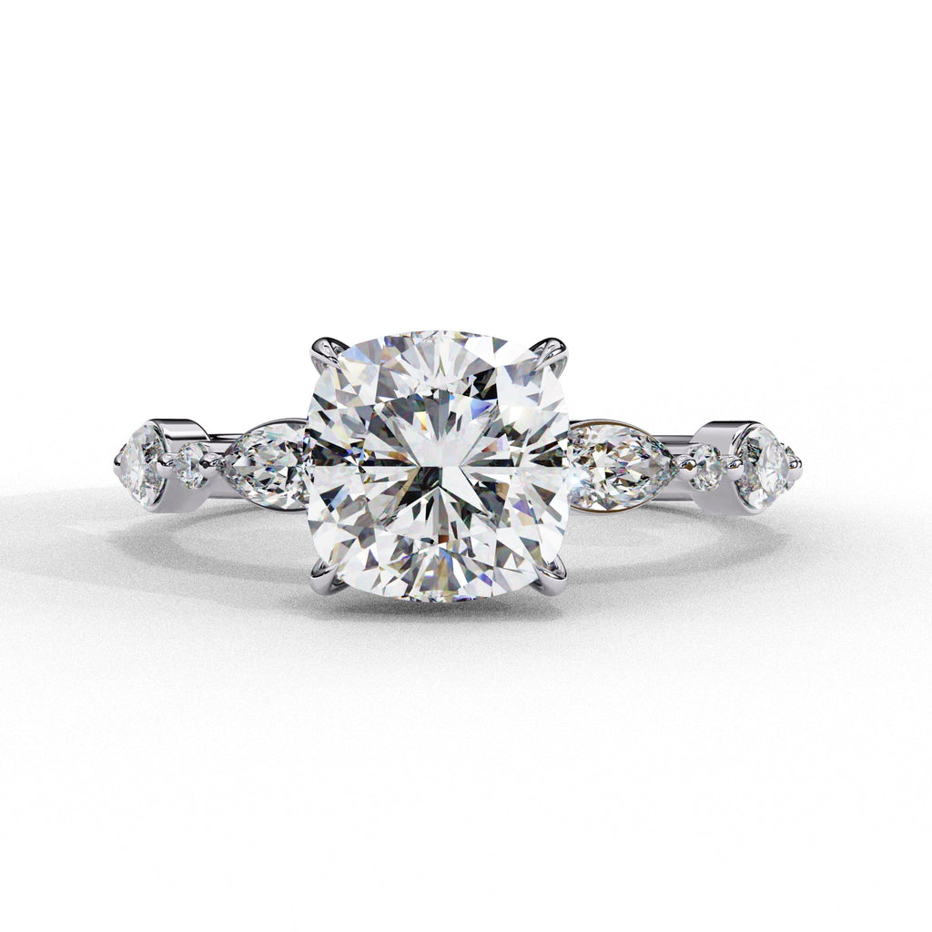 Elegant Diamond Central Stone Ring with Brilliant Side Accents