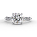 Elegant Diamond Central Stone Ring with Brilliant Side Accents