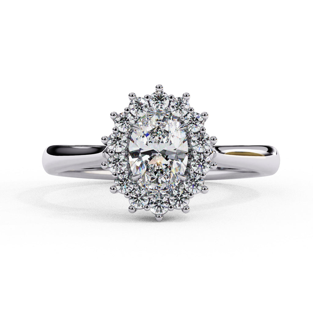 Elegant Central Stone Diamond Side Accent Ring