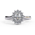 Elegant Central Stone Diamond Side Accent Ring
