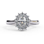 Elegant Central Stone Diamond Side Accent Ring