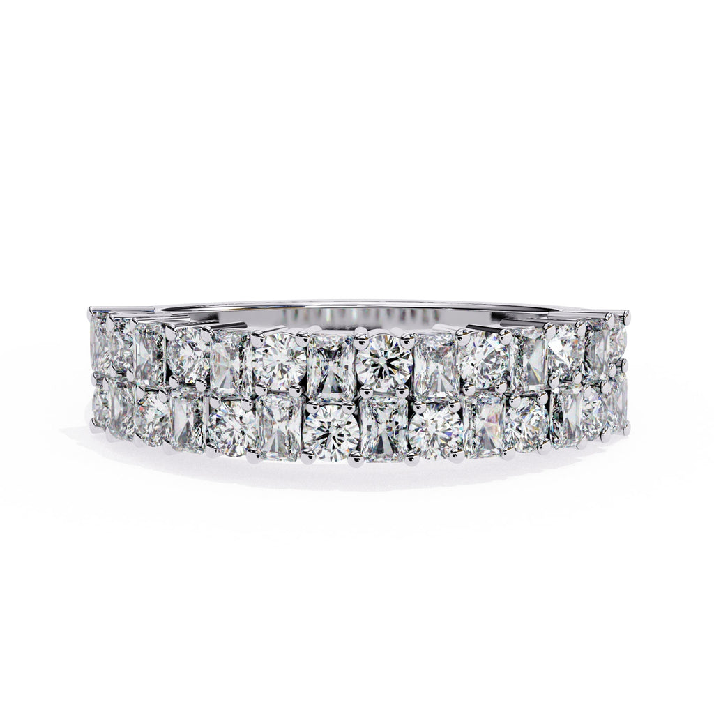 Radiant Diamond Side Stone Eternity Ring