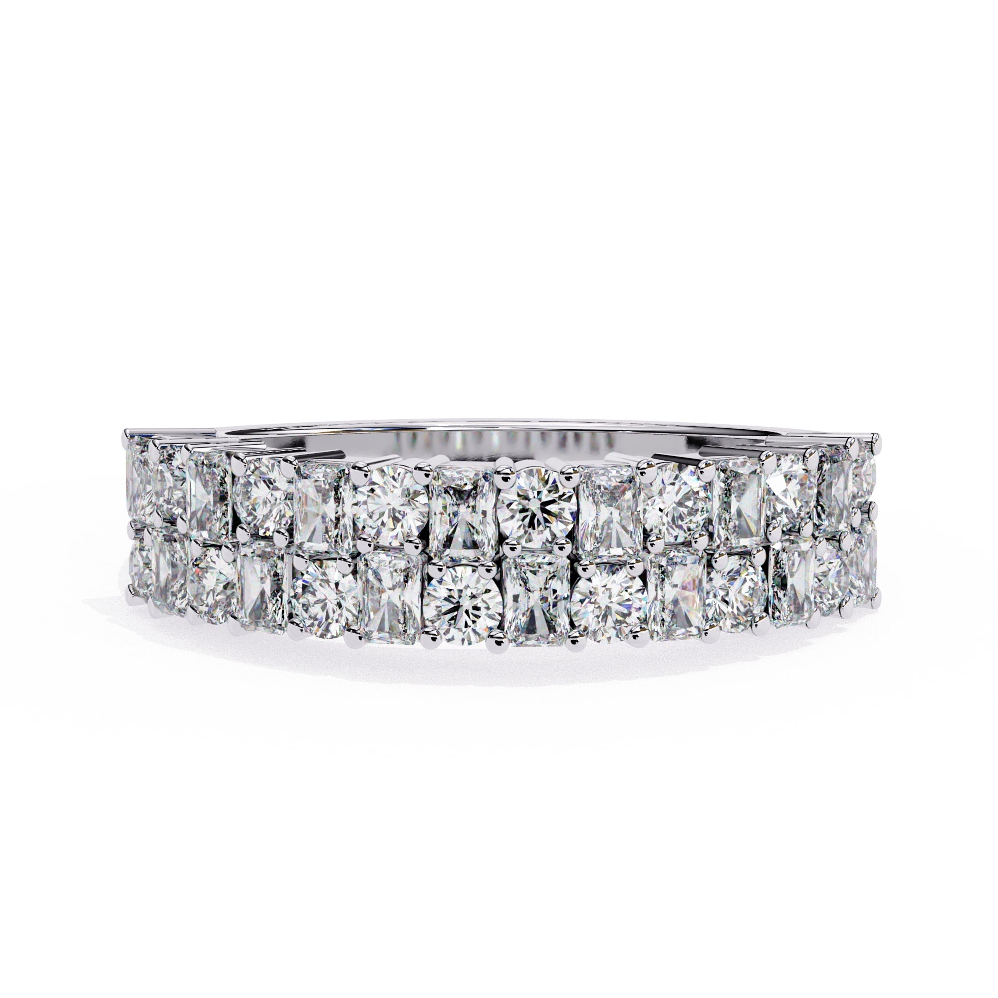 Radiant Diamond Side Stone Eternity Ring