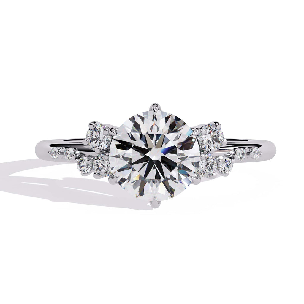 Elegant Central Stone Brilliance Ring with Side Accents