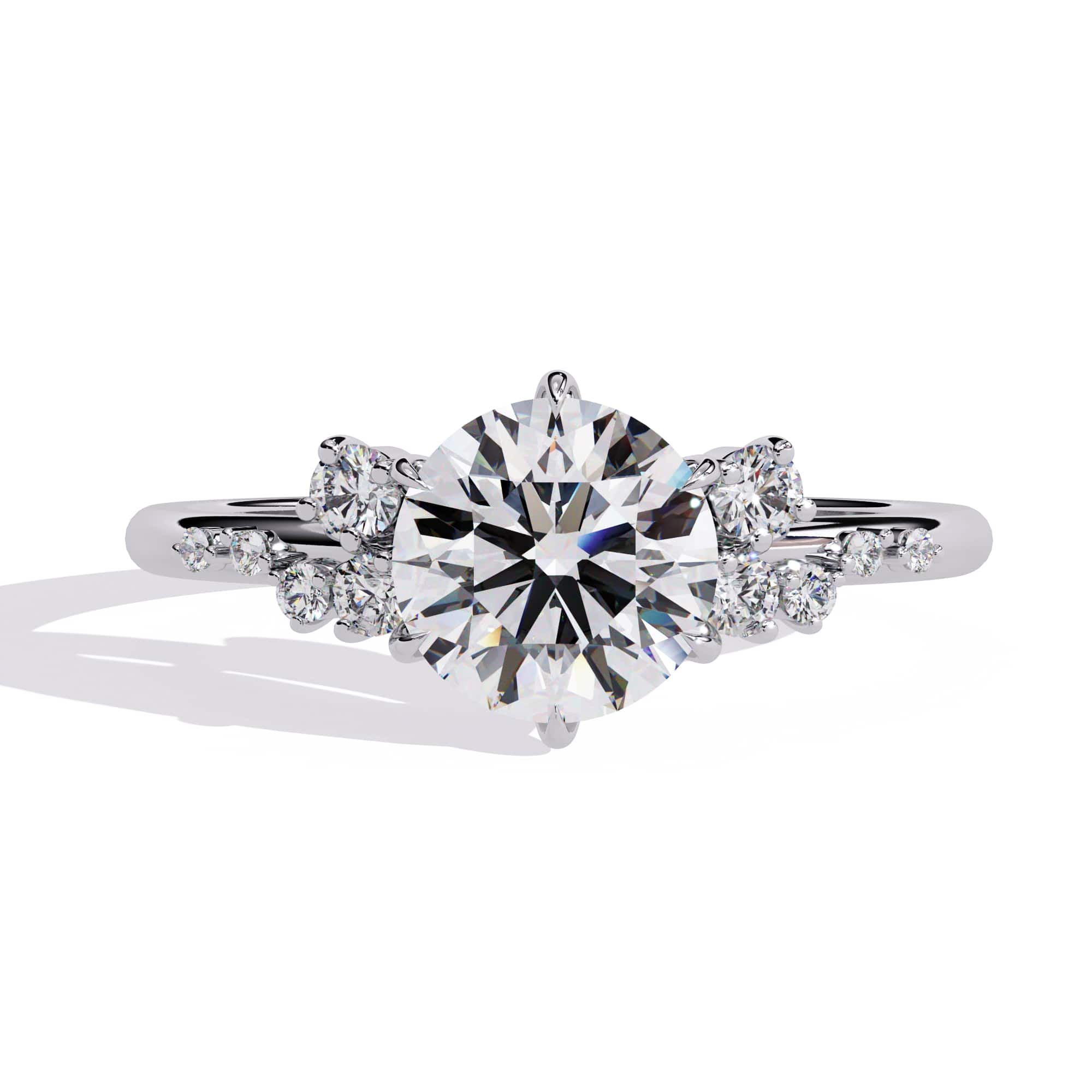 Elegant Central Stone Brilliance Ring with Side Accents
