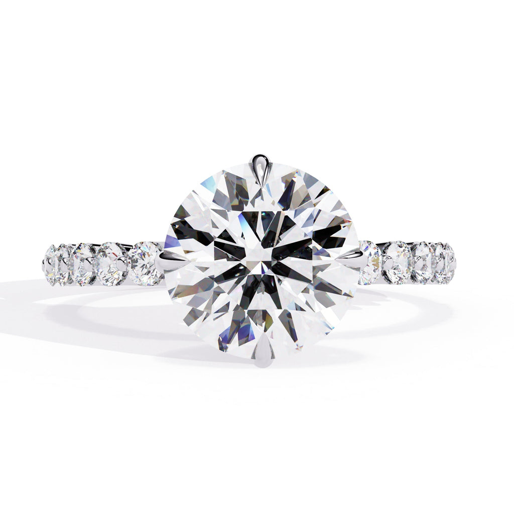 Radiant Central Brilliance Side Stone Ring
