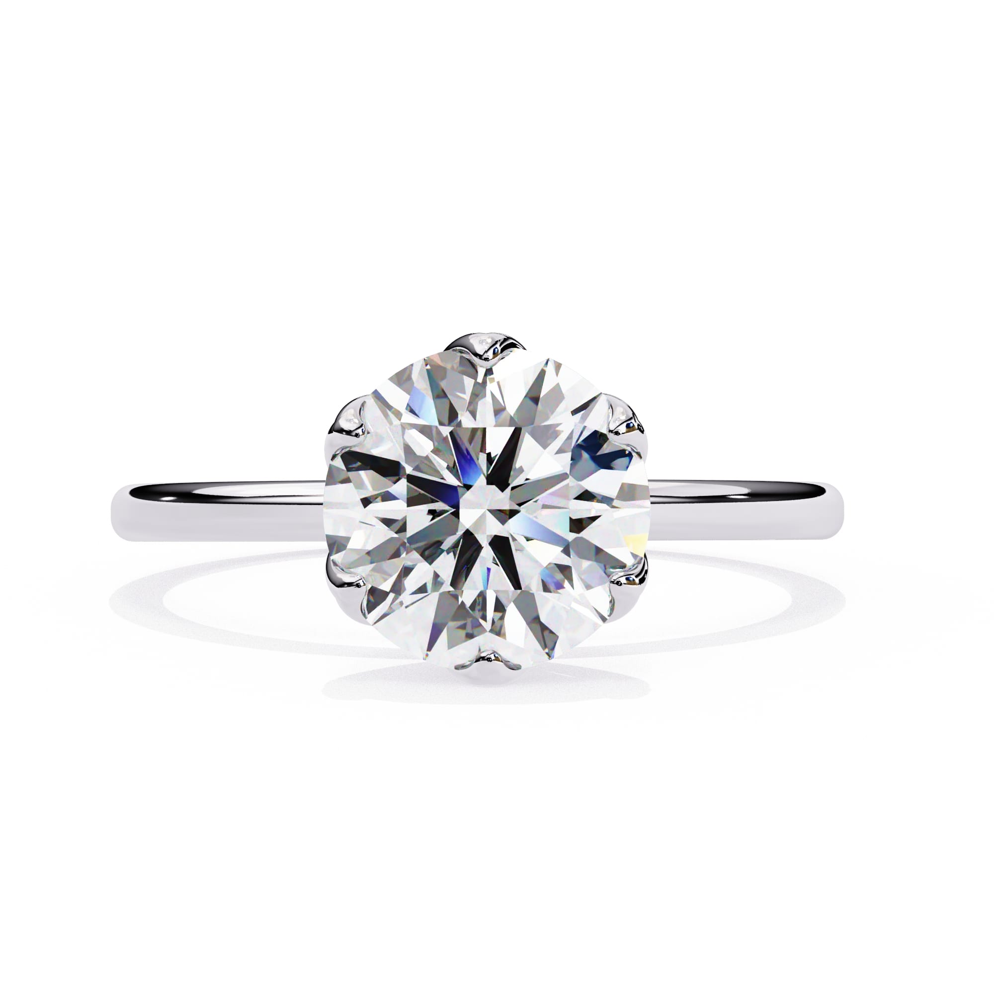 Elegant Central Stone Diamond Ring with Side Accents