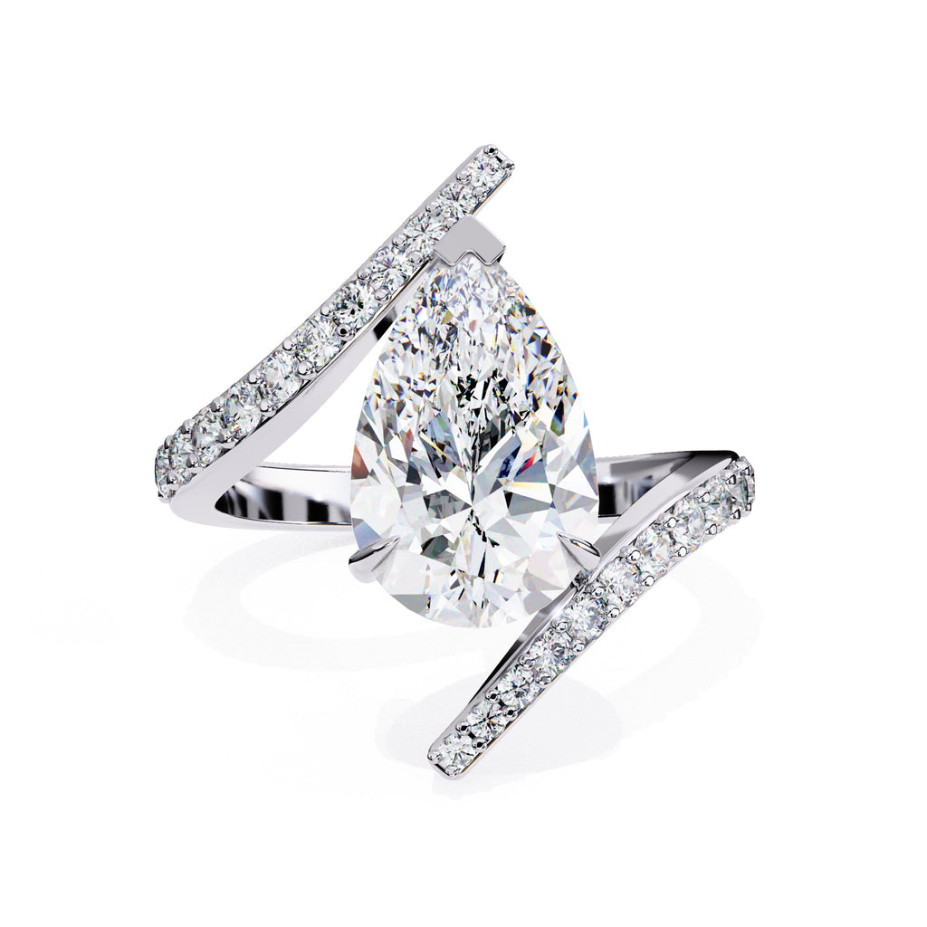 Radiant Central Stone Diamond Ring with Side Accents