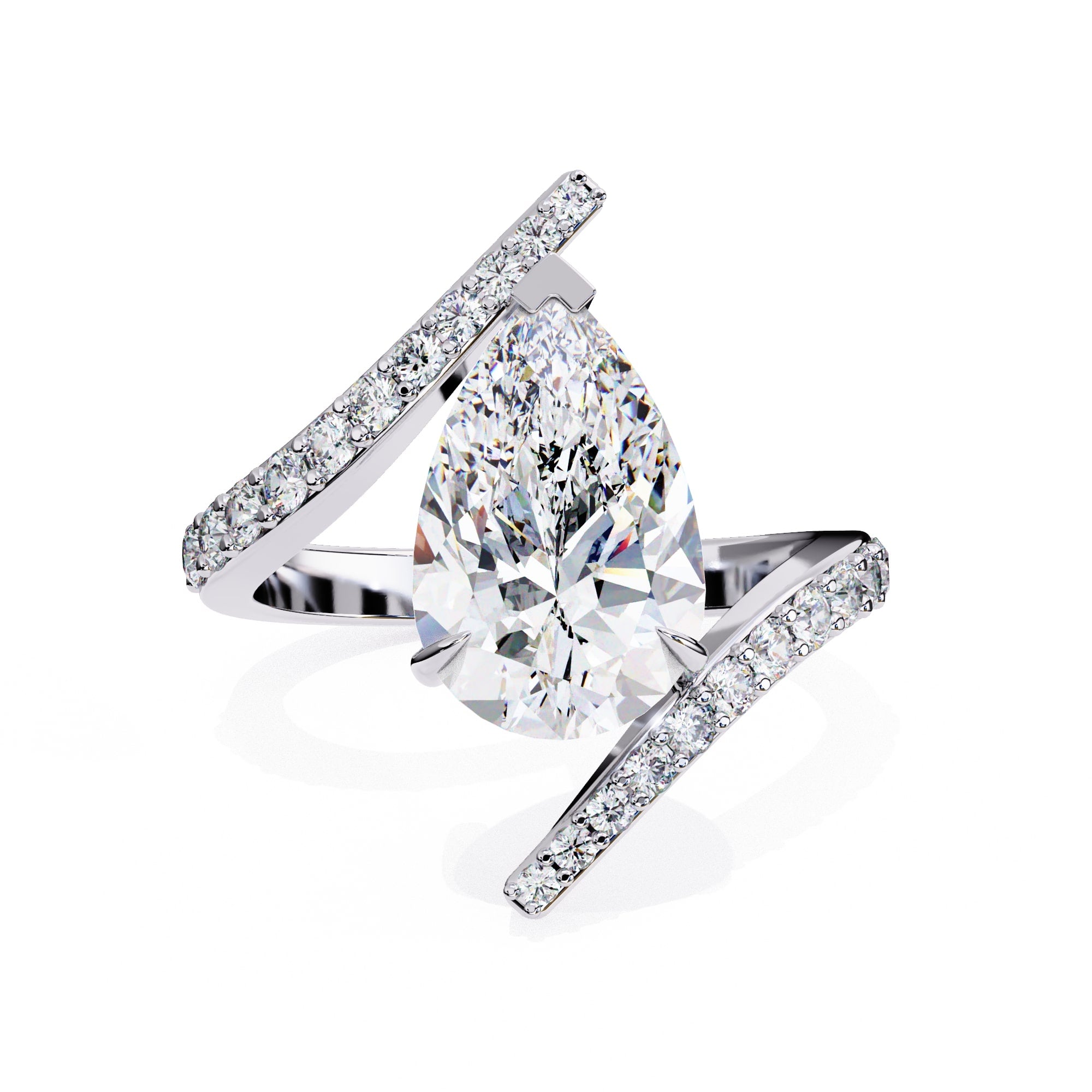 Radiant Central Stone Diamond Ring with Side Accents