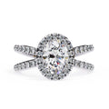 Radiant Central Stone Diamond Ring with Shimmering Side Accents