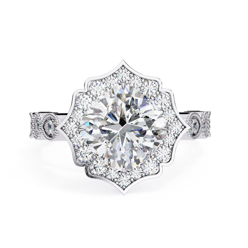 Elegant Diamond Central Stone and Side Accents Ring