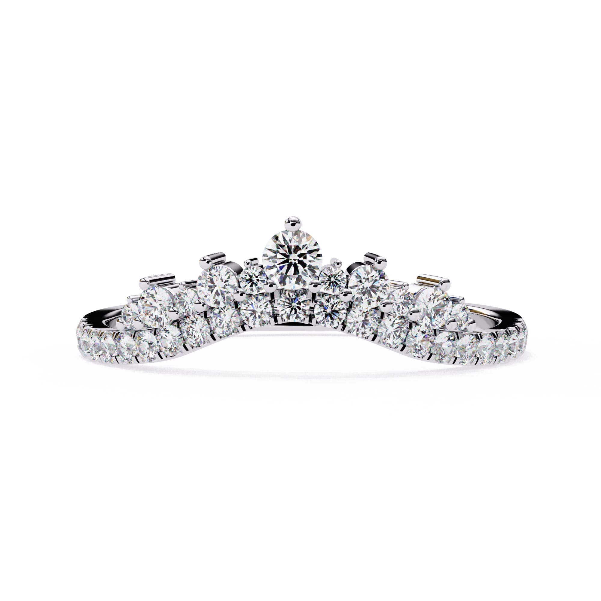 Radiant Diamond Side Stone Eternity Ring