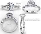 Radiant Central Stone Diamond Ring with Shimmering Side Accents