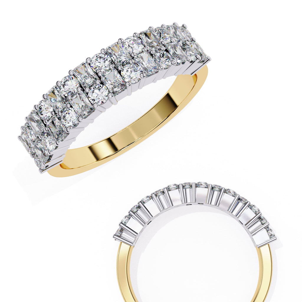 Radiant Diamond Side Stone Eternity Ring