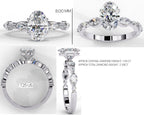Radiant Central Stone Diamond Ring with Shimmering Side Accents