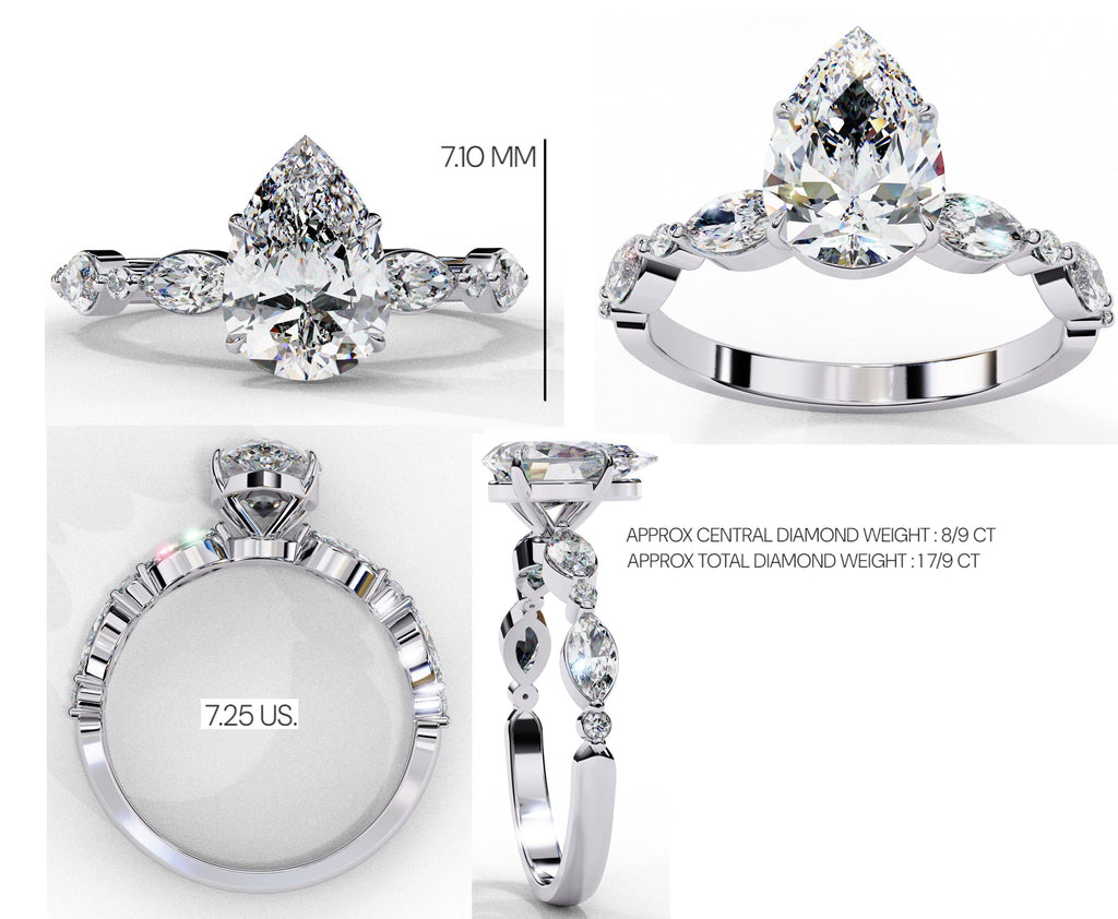 Radiant Brilliance Central Stone Diamond Ring