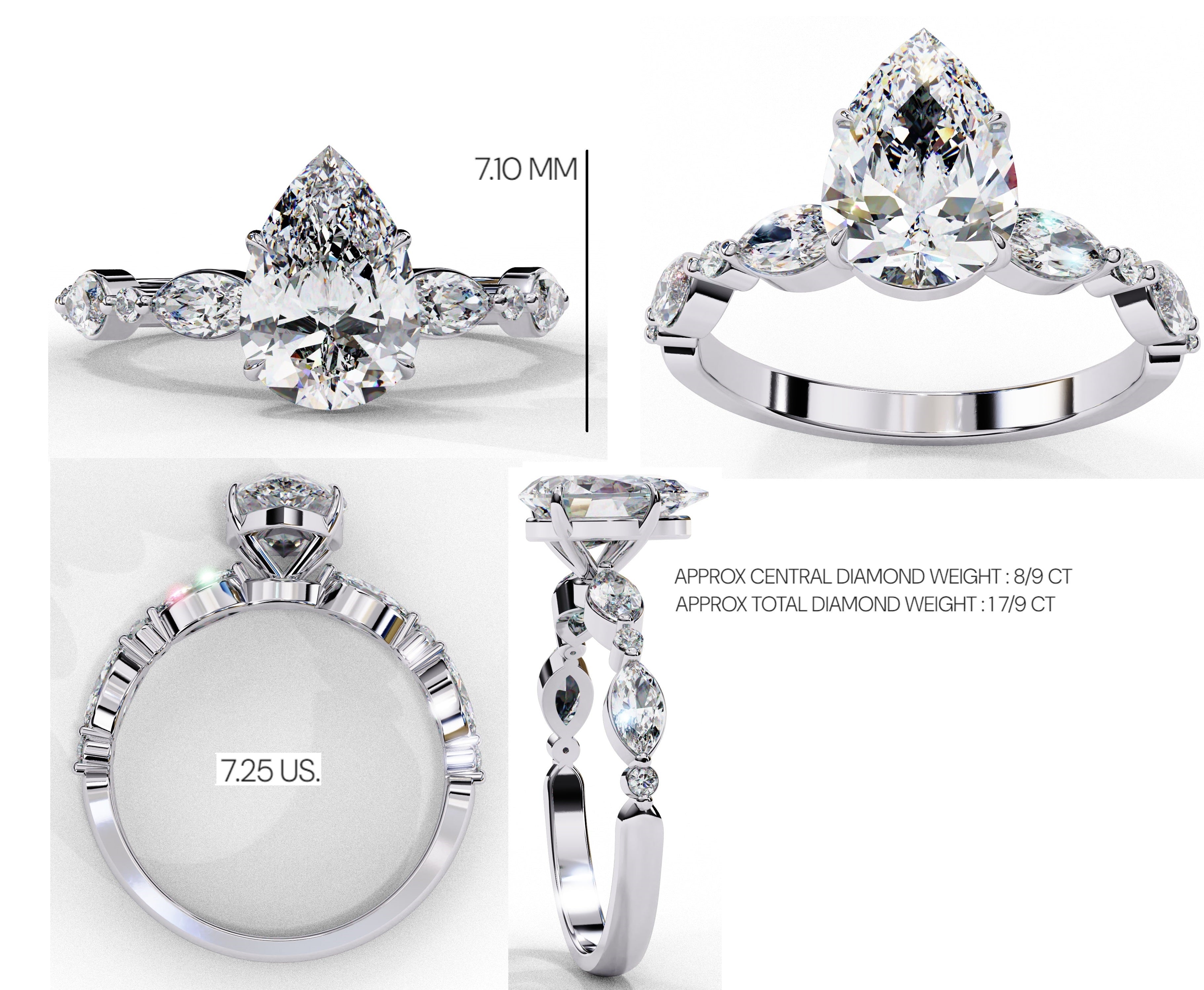 Radiant Brilliance Central Stone Diamond Ring