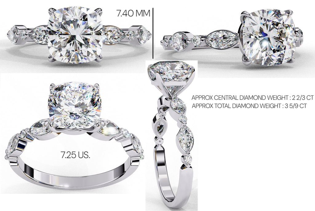 Elegant Diamond Central Stone Ring with Brilliant Side Accents