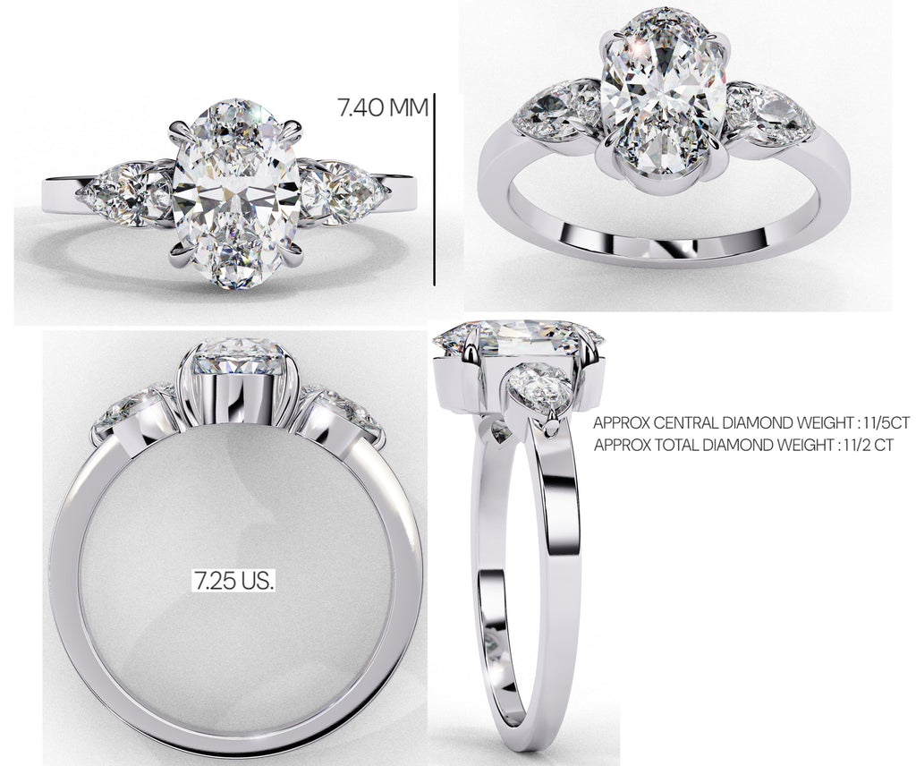 Elegant Multi-Stone Central Brilliance Ring
